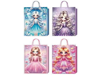 Пакет подарочный бумажный M Princess 3D, 26х32х10см