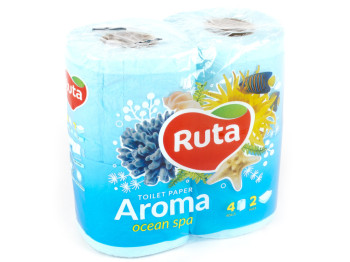 Бумага туалетная "Ruta Aroma" голубая двухсл. (цена за уп. 4 рулона)