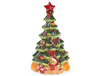 Статуэтка музыкальная Елка, LED-подсветка и LED-подсветка с музыкой, 22×19,8×38,5см, УЦЕНКА
