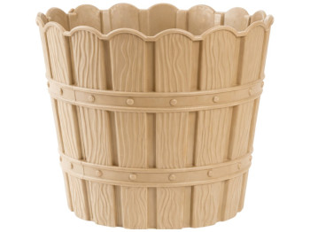 Горшок для цветов Violet House Bamboo, с дренажем, полипропилен, 3л, 15,5х18см, цвет бежевый