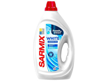 Гель для стирки белого белья Sarmix White с усилителем белизны, 900 мл, 23 стирки