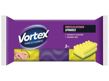 Губки кухонні Vortex, профільовані, 3шт