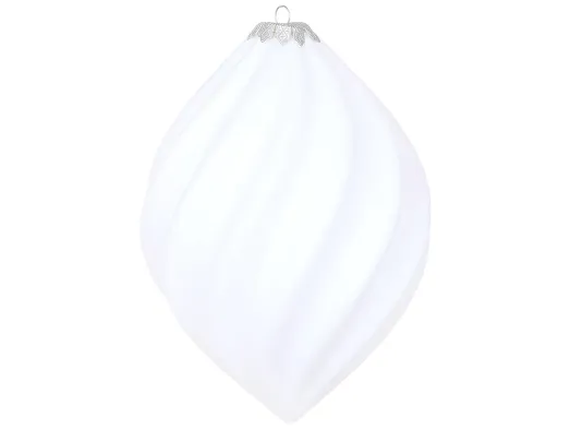 Елочная игрушка Velvet Glow с флоковым покрытием, белая, пластик, 12,5×20 см