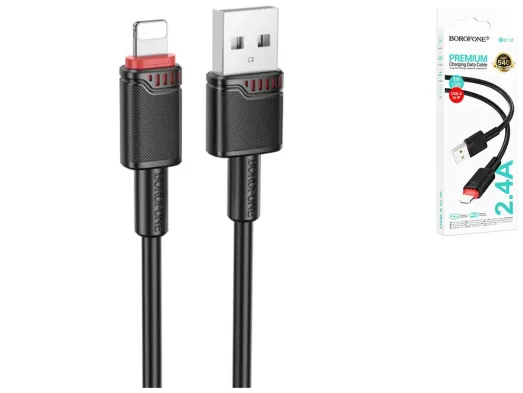 Кабель USB Borofone BX110 Lightning 2.4A, 1м, колір чорний