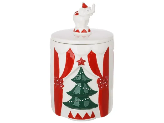 Банка для сладостей Цирк с крышкой, керамика, 1,6 л, 13,3×13,1×23,3 см