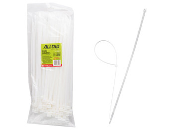 Хомут пластиковый Alloid, 7,6х300мм, 100шт, белый (PC-76300 W)