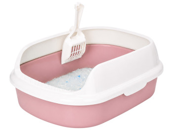 Лоток для кошек Nobleza S, пластик, 39,5×29,5×13,5см, розовый