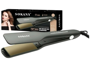 Випрямляч для волосся Sokany, 45Вт, керамічні пластини, 4 режими, 100мм, 45мм, колір чорний