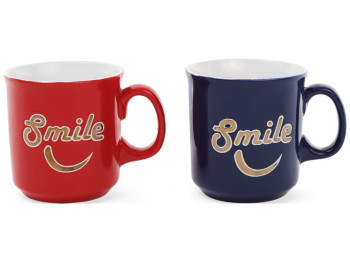 Чашка Smile, 475мл, 2 цвета микс