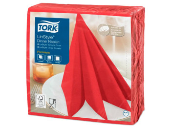 Салфетки для декора Tork LinStyle Premium, 39х39см, красные (цена за упаковку 50шт)