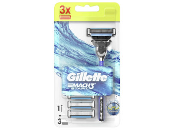 Бритва з 3 лезами Gillette Mach3 Start із 3 змінними касетами