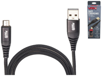 Кабель VOIN USB - Micro USB 3А, 2м, black, швидка зарядка/передача даних, CC-4202M BK