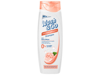 Шампунь Wash and Go Intense Softness з рожевою водою, для сухого волосся, 400 мл