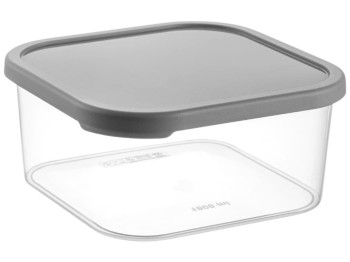 Контейнер Idea Home Quick Box, квадратний, пластик, 1,8л, 17,5×8×17,5см, колір прозорий із сірим