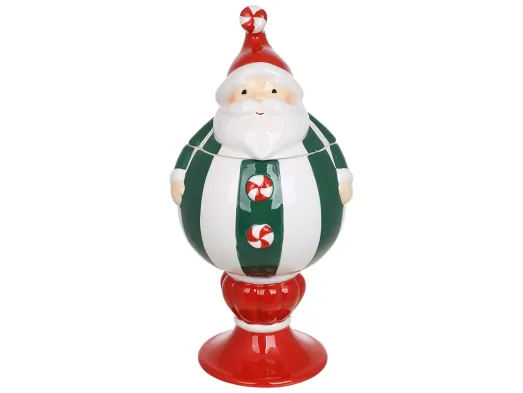 Банка для сладостей Санта Candy collection на ножке, керамика, 600 мл, 13×12,8×26,9 см