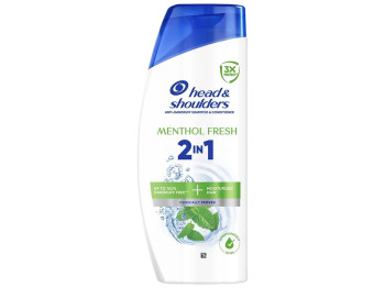 Шампунь Head & Shoulders и бальзам-ополаскиватель против перхоти 2в1, Свежесть ментола, 400мл