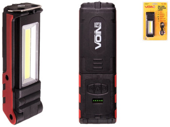 Переносна лампа Voin, 5W-COB+2 х 3W XPE, Power Bank 2000mAh, магніт, індикатор заряду, 15х4х3см (VL-