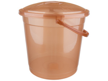 Відро R-plastic прозоре з кришкою, 15л, бронза