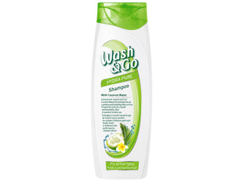 Шампунь Wash and Go Hydra Pure з кокосовою водою, для всіх типів волосся, 400 мл