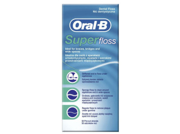 Зубна нитка Oral-B Superfloss для брекетів і мостів, 50м