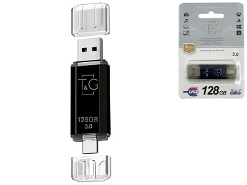 USB флеш-накопичувач T&G 128gb USB/Type C 009, колір чорний