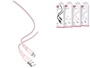 Кабель USB XO NB225 Silicone two-color Type C Колір Рожевий