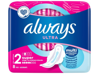 Прокладки ультратонкі Always Ultra Super, ароматизовані, 5крапель, 8шт