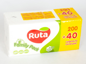 Серветки "Ruta Family Pack" білі 200+40шт 24x24см акційні