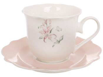 Набор фарфоровый Pink Orchid, чашка с блюдцем, 250мл