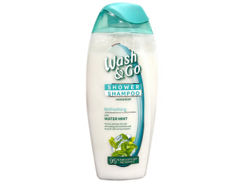 Шампунь-гель для душу Wash and Go 2 в 1, з водяною м'ятою, 250 мл