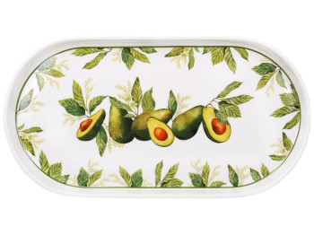 Тарілка Avocado Garden, порцелянова, овальна, різнокольорова, 30×16,5×2,3 см