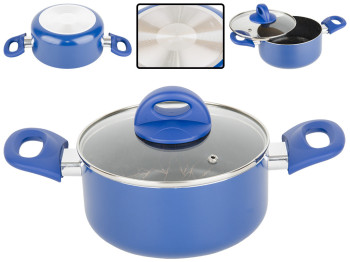 Каструля з кришкою алюмінієва GUSTO покриття WEILBURGER синя 2л D18см GT-2408-18/1