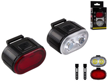 Велоліхтар 078 2LED IPX4 Waterproof 6 мodes Колір Чорний