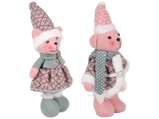 Новогодняя декоративная фигура Медвежонок, 30см, 2 дизайна (цена за 1шт)