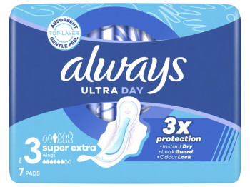 Прокладки гігієнічні Always Ultra Day & Night, з ароматом, 6 крапель, розмір 3, 7шт