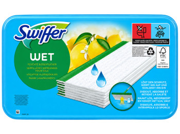 Змінні вологі серветки для швабри Swiffer Wet з ароматом лимону, 24 шт.