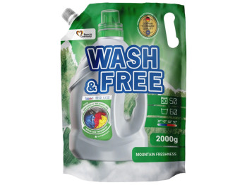 Гель для стирки универсальный Wash&free Горная свежесть, 2л
