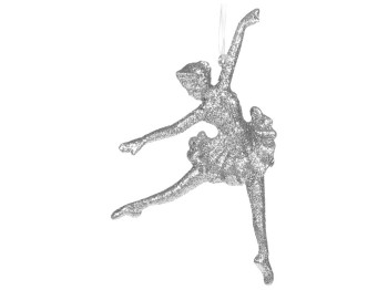 Ялинкова прикраса Балерина, 15см, колір - срібло