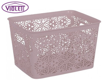 Корзина VIOLET HOUSE №2 Ажур POWDER для белья пластиковая 25х19х15см 7л 88718