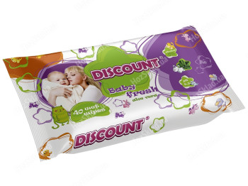 Влажные салфетки детские "Discount" "C экстрактом Алоэ Вера" 40 шт