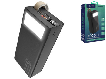 Універсальна мобільна батарея Power Bank Ridea Phoenix30, 20W, 30000mAh, колір чорний