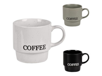 Чашка фарфоровая Coffee, 360 мл, декор кофе, цвет белый