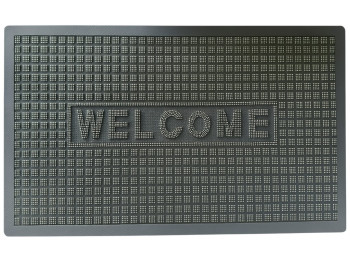 Килимок придверний Wellcome, ПВХ, 45×75см, колір сірий