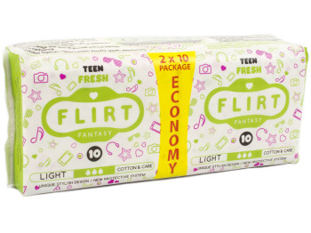 Прокладки для крит. днів Fantasy Flirt teen fresh DUO-cotton&care 4краплі (ціна за уп.20шт) WKL24G