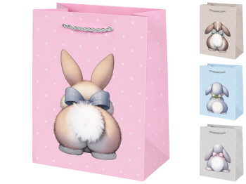 Пакет подарунковий паперовий Tail M, з ручками, 19,5×24,5×10 см, 4 дизайни (ціна за 1шт)