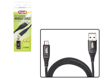 Кабель Pulso CC-4202M BK, USB - Micro USB 3А, 2м, black (швидка зарядка/передача даних)