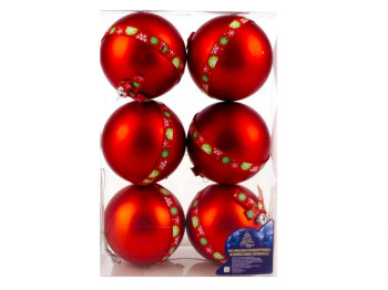 Елочные игрушки "Шарики" 8см (цена за упаковку 6шт)