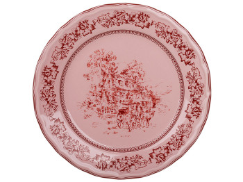 Тарілка Heritage Toile Collection, порцелянова, вінтажна, рожева, 22×2,5 см
