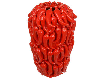 Ваза для квітів порцелянова Chili pepper, червона D21×35см