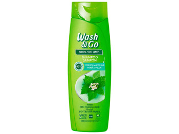 Шампунь Wash and Go з екстрактом кропиви, для ламкого волосся та об'єму, 360 мл